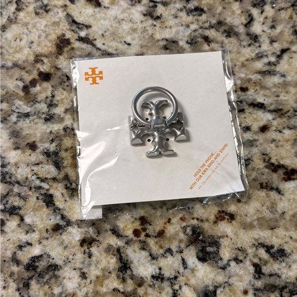 NWT Tory Burch Silver Phone Ring - Picture 1 of 1